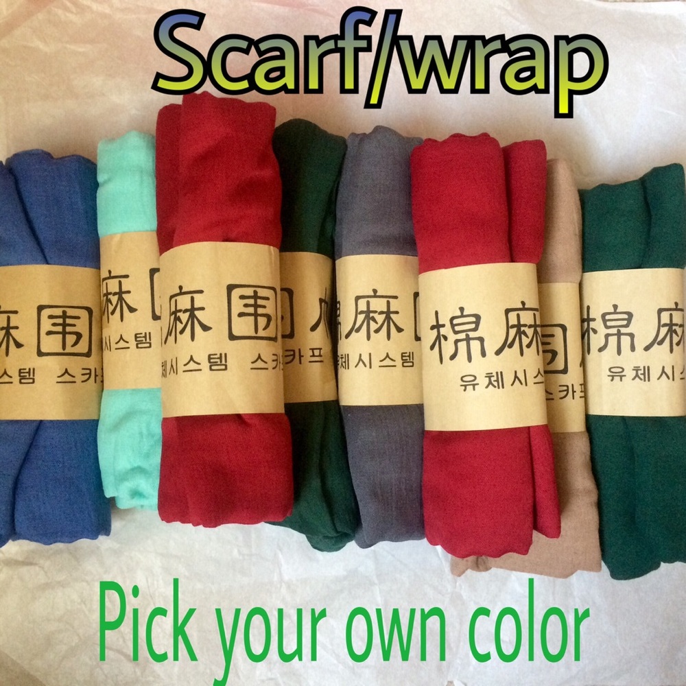 2/15$ New long scarf wrap -pick your own color